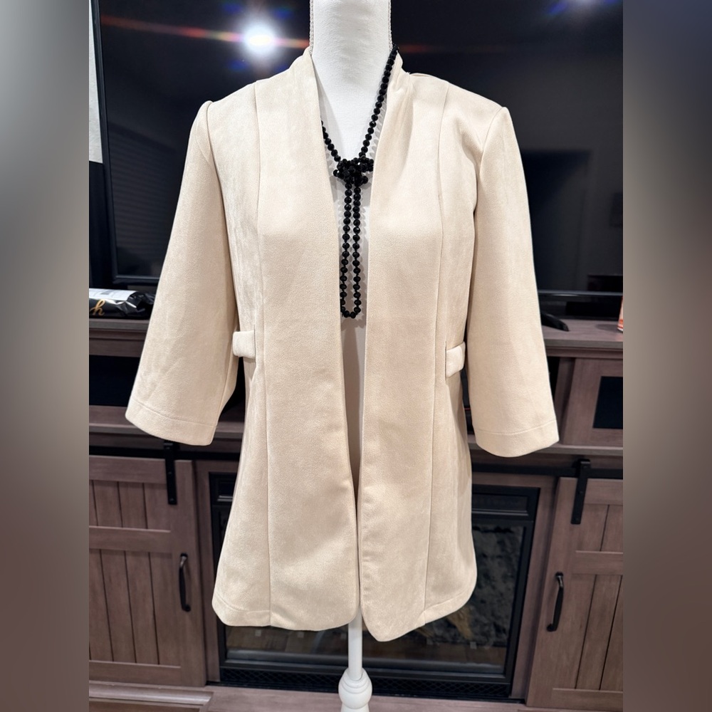 Women’s Cream Open-Front Blazer Jacket